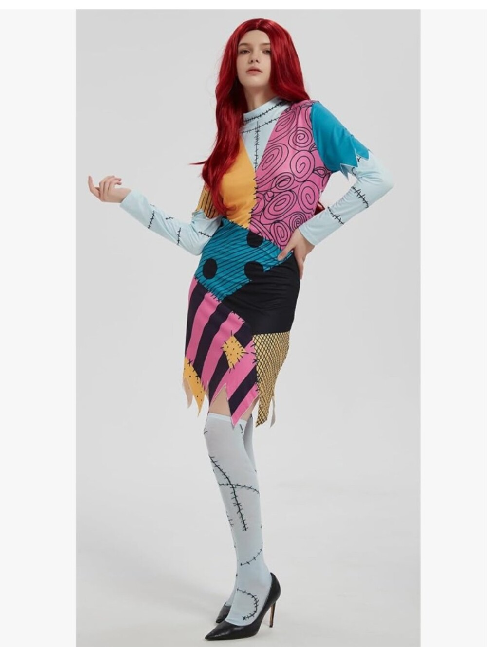 Women's Nightmare Before Christmas Inspired Sally Costume, L